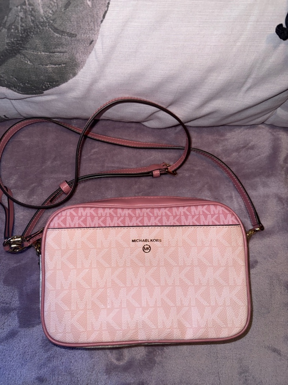 Michael Kors jet set large printed logo Crossbody bag